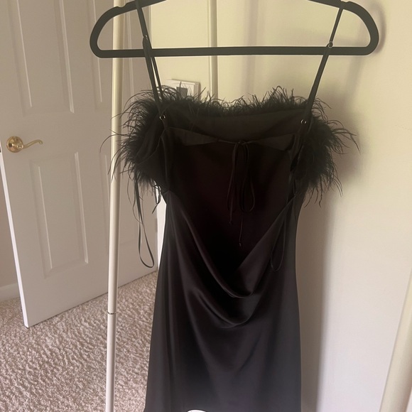 New Mini black dress with fur S - Picture 5 of 5